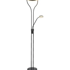 Lattiavalaisin lukuvalolla Globo Ebro, 20W, 3000K, musta