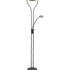 Lattiavalaisin lukuvalolla Globo Ebro, 20W, 3000K, musta