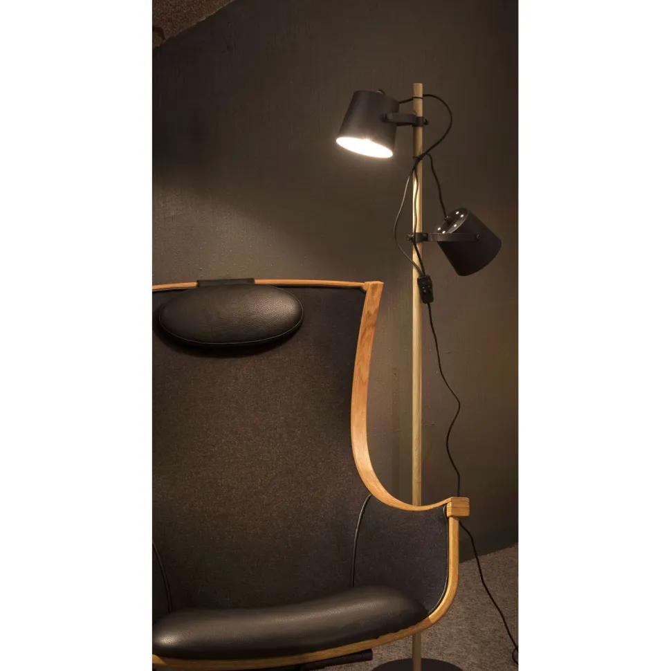 Lattiavalaisin Aneta Lighting Espresso 2-osainen suunnattava mattamusta/puu