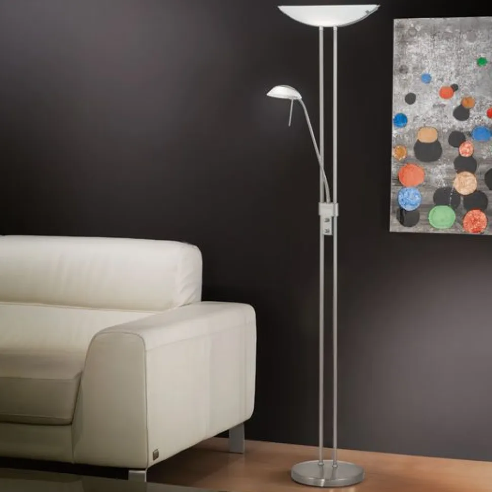 Lattiavalaisin Baya lukuvalolla 440x1800 mm harjattu teräs/valkoinen