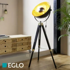 Lattiavalaisin Eglo Covaleda 164cm E27 musta/kulta
