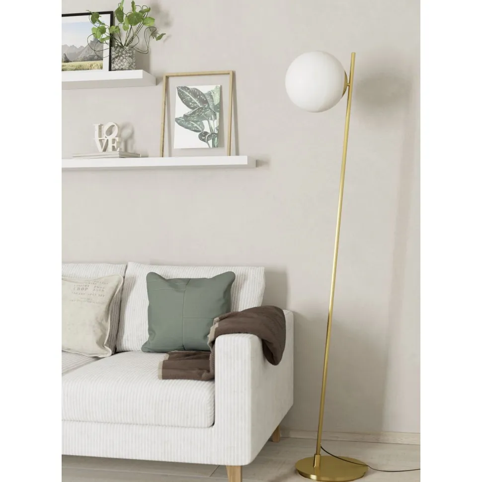 Lattiavalaisin Eglo Rondo 4, 174.5cm, E27, 40W, IP20, messinki/valkoinen