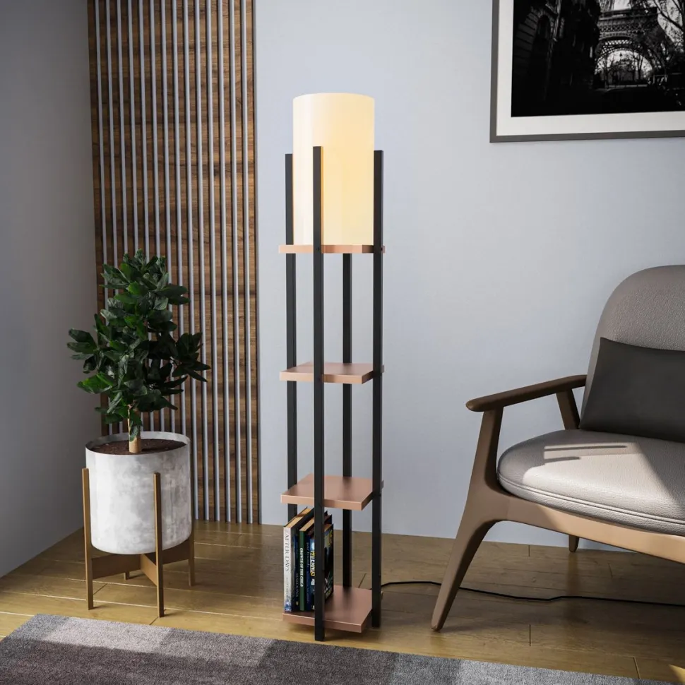 Lattiavalaisin hyllyköllä Linento Lighting 8120, 130cm, kulta/valkoinen