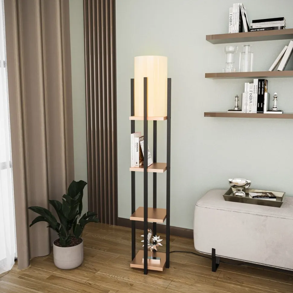 Lattiavalaisin hyllyköllä Linento Lighting 8120, 130cm, kulta/valkoinen