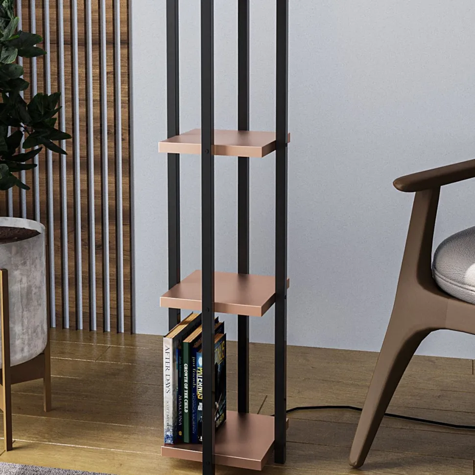 Lattiavalaisin hyllyköllä Linento Lighting 8120, 130cm, kulta/valkoinen
