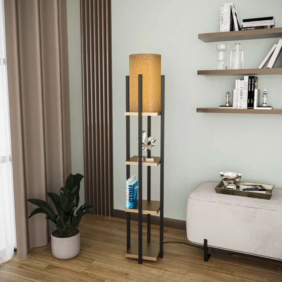 Lattiavalaisin hyllyköllä Linento Lighting 8120, 130cm, kulta/valkoinen
