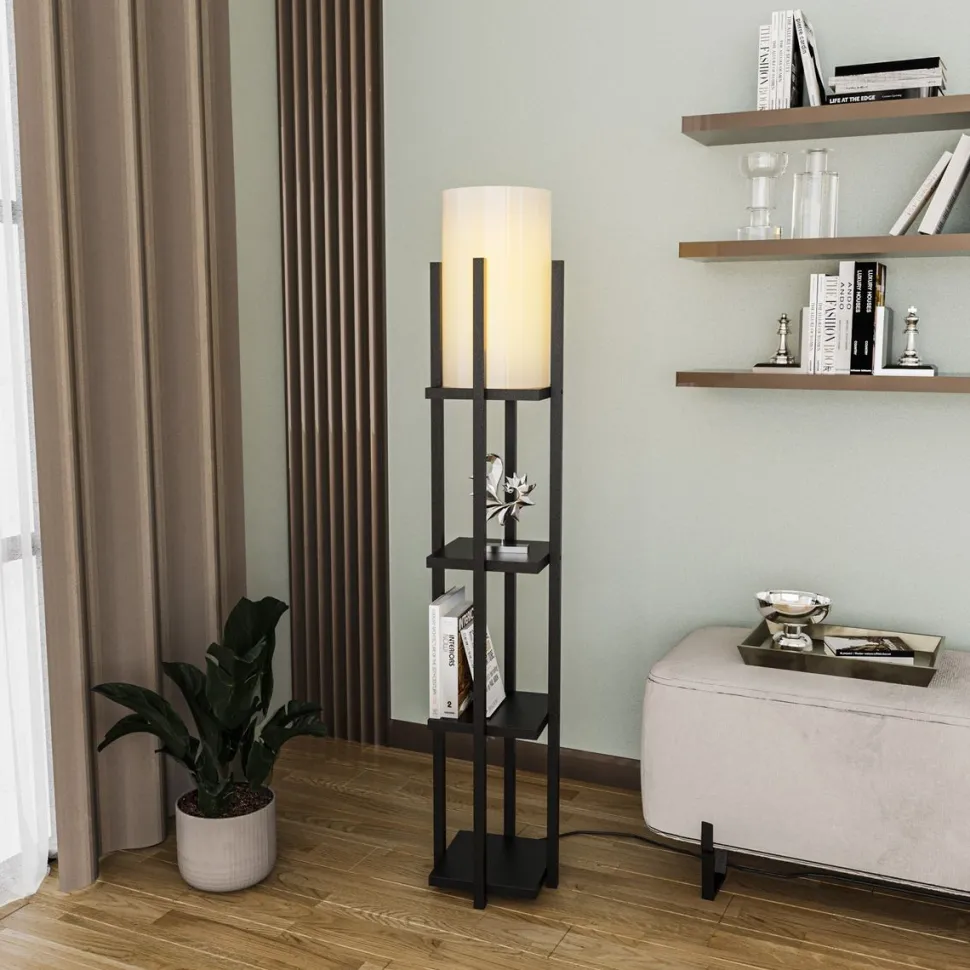 Lattiavalaisin hyllyköllä Linento Lighting 8120, 130cm, kulta/valkoinen