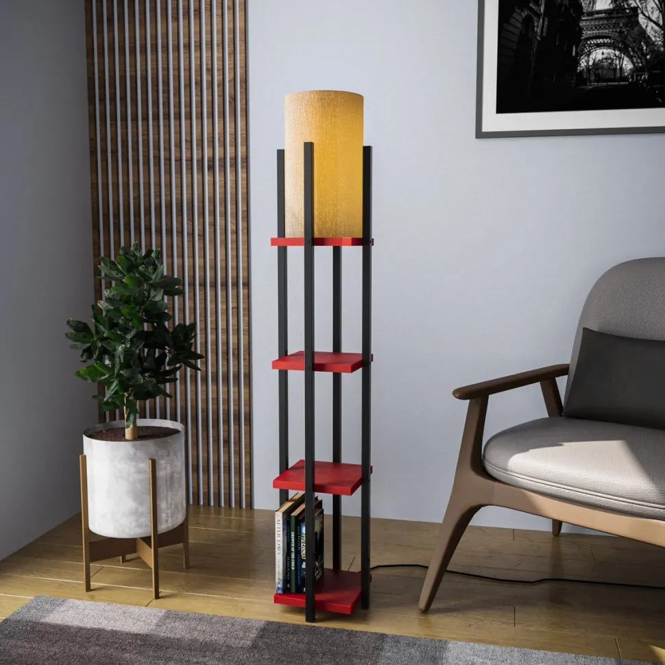 Lattiavalaisin hyllyköllä Linento Lighting 8120, 130cm, kulta/valkoinen