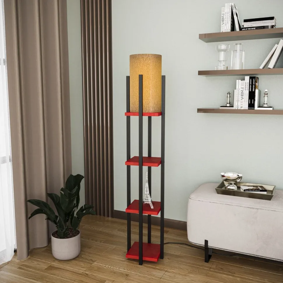 Lattiavalaisin hyllyköllä Linento Lighting 8120, 130cm, kulta/valkoinen
