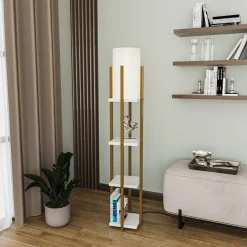 Lattiavalaisin hyllyköllä Linento Lighting 8120, 130cm, kulta/valkoinen