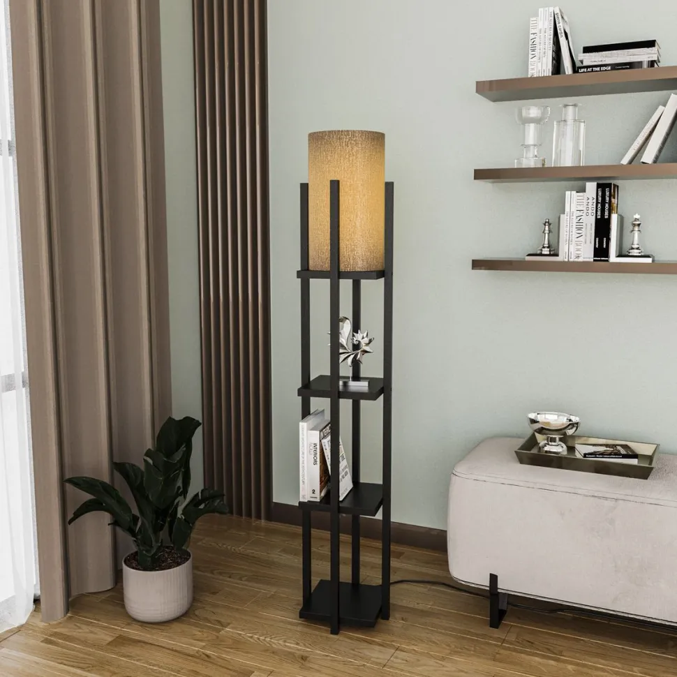 Lattiavalaisin hyllyköllä Linento Lighting 8120, 130cm, kulta/valkoinen