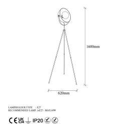 Lattiavalaisin Linento Lighting Bergerella 160 cm musta/kulta