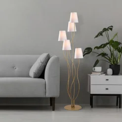 Lattiavalaisin Linento Lighting Bonibon 160 cm 5-osainen kulta/beige
