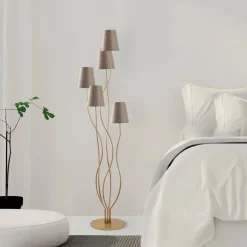Lattiavalaisin Linento Lighting Bonibon 160 cm 5-osainen kulta/beige