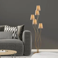 Lattiavalaisin Linento Lighting Bonibon 160 cm 5-osainen kulta/beige