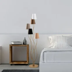 Lattiavalaisin Linento Lighting Bonibon 160 cm 5-osainen kulta/beige
