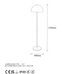 Lattiavalaisin Linento Lighting Bulbilla 154 cm kulta/valkoinen