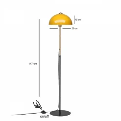 Lattiavalaisin Linento Lighting Orbit, Ø25cm, korkeus 147cm, oranssi