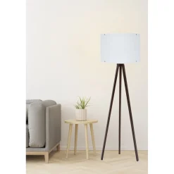 Lattiavalaisin Linento Lighting 128, valkoinen/pähkinäpuu
