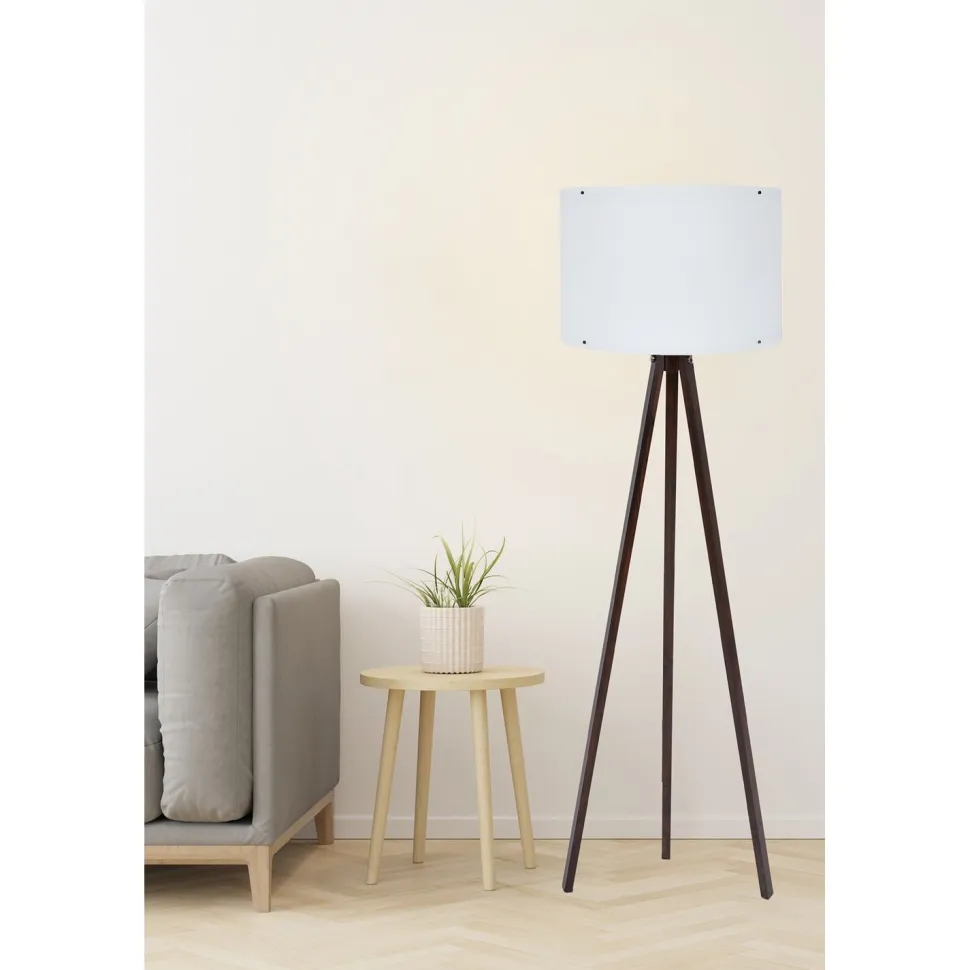 Lattiavalaisin Linento Lighting 128, valkoinen/pähkinäpuu