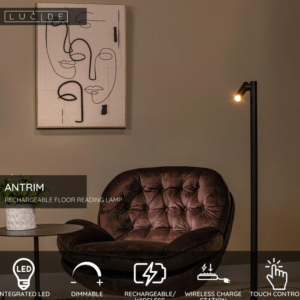 Lattiavalaisin Lucide Antrim, 20x20cm, IP54, 2.2W, musta