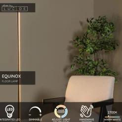 Lattiavalaisin Lucide Equinox, 10.5x10.5cm, IP20, 26W, ruskea