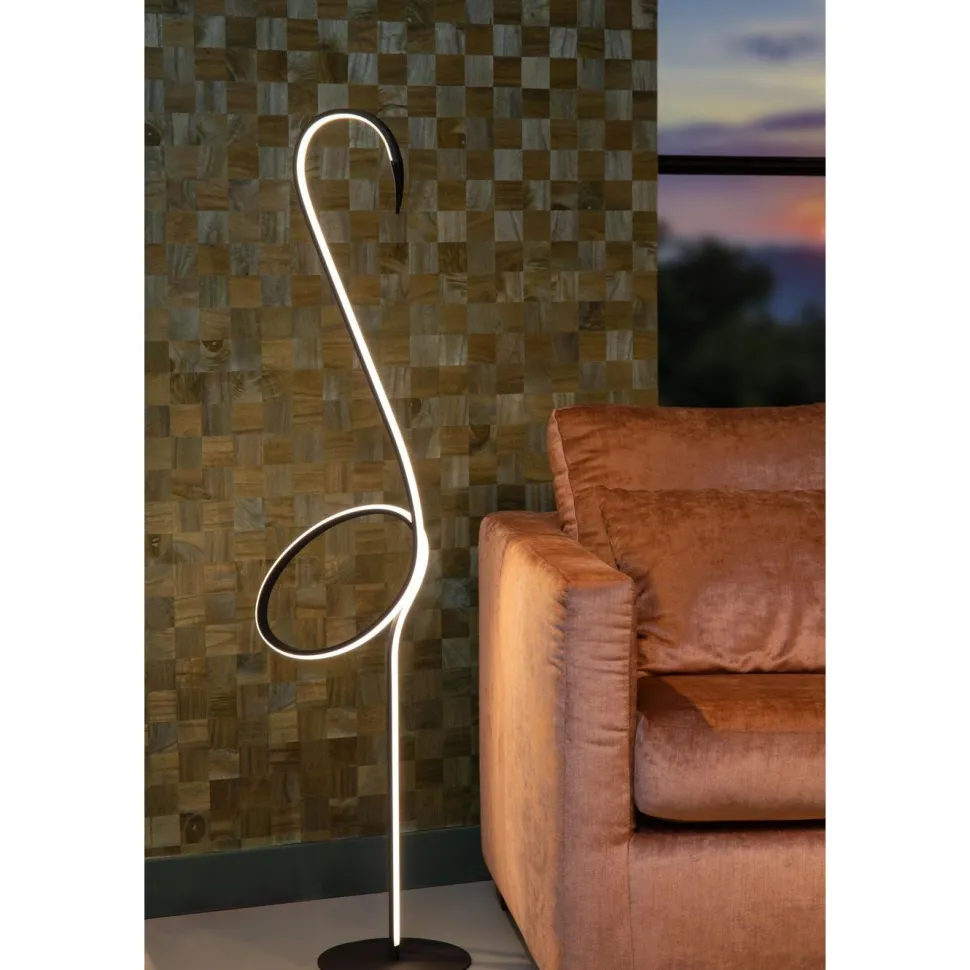 Lattiavalaisin Lucide Flamingo RGB, 130cm, musta/monivärinen