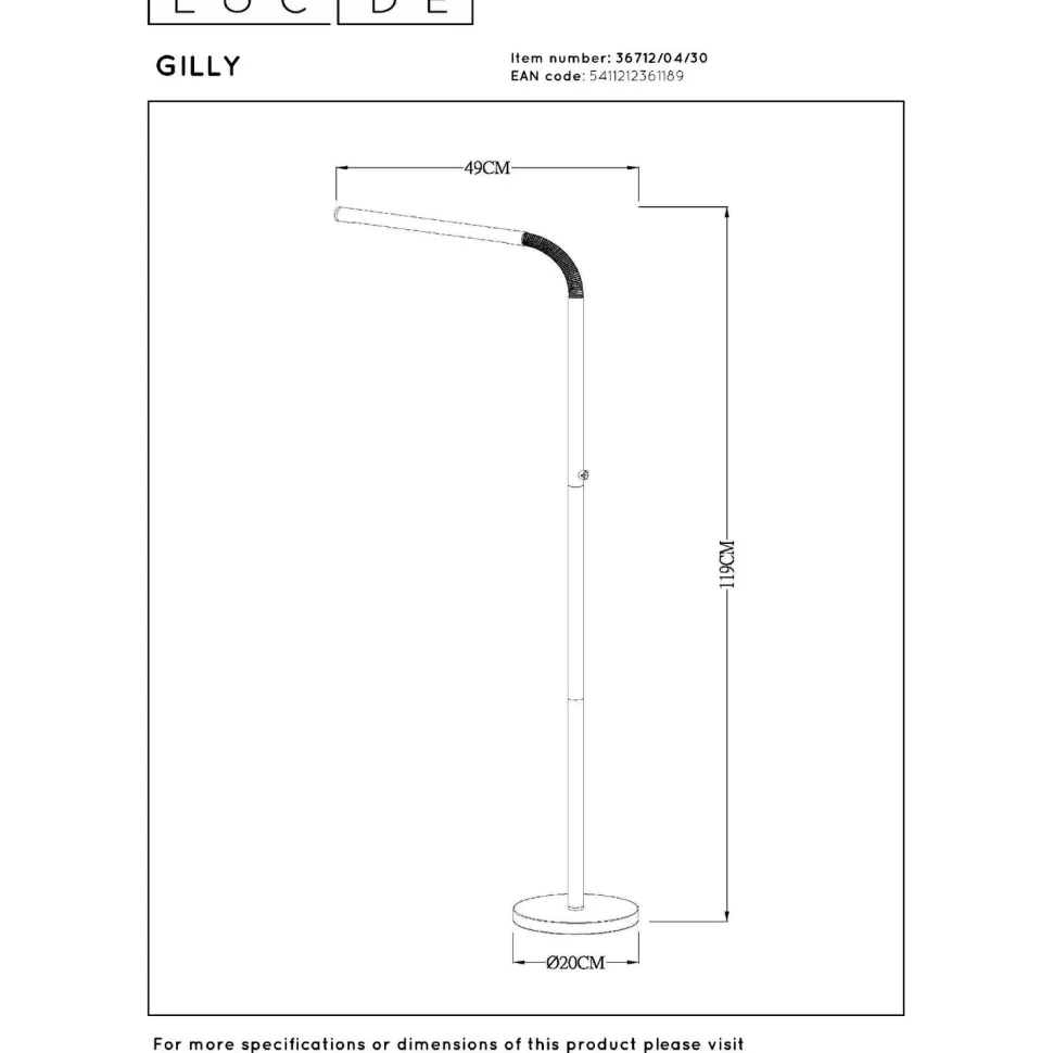 Lattiavalaisin Lucide Gilly, 20x49cm, IP20, 6W, eri värejä