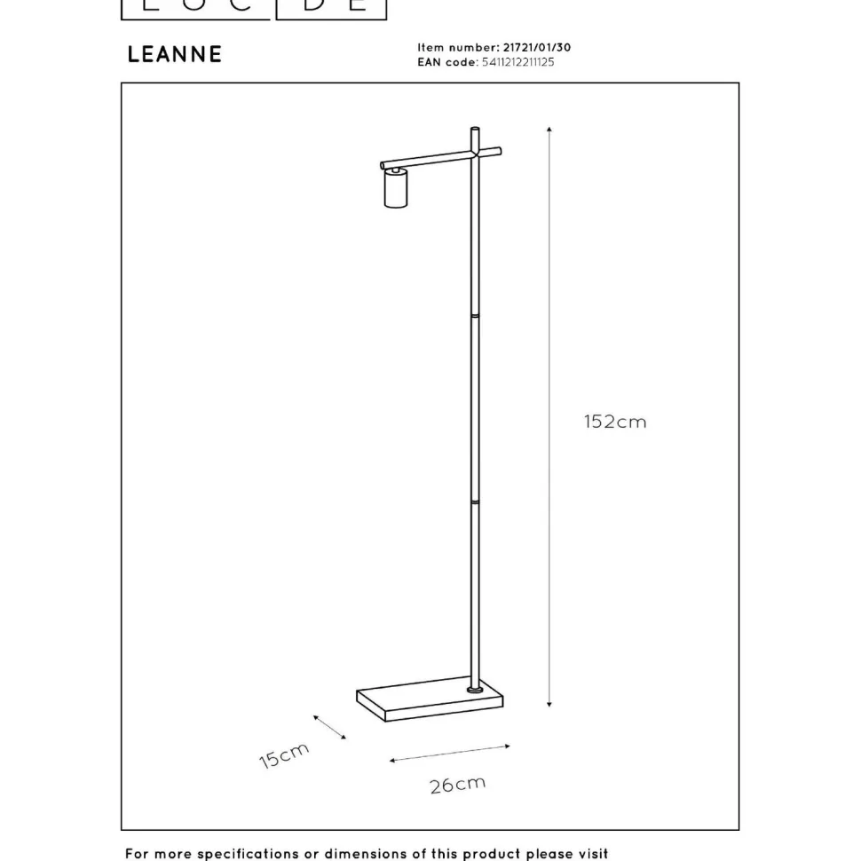 Lattiavalaisin Lucide Leanne, 15x26cm, IP20, musta
