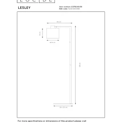 Lattiavalaisin Lucide Lesley, 20x43cm, IP20, musta