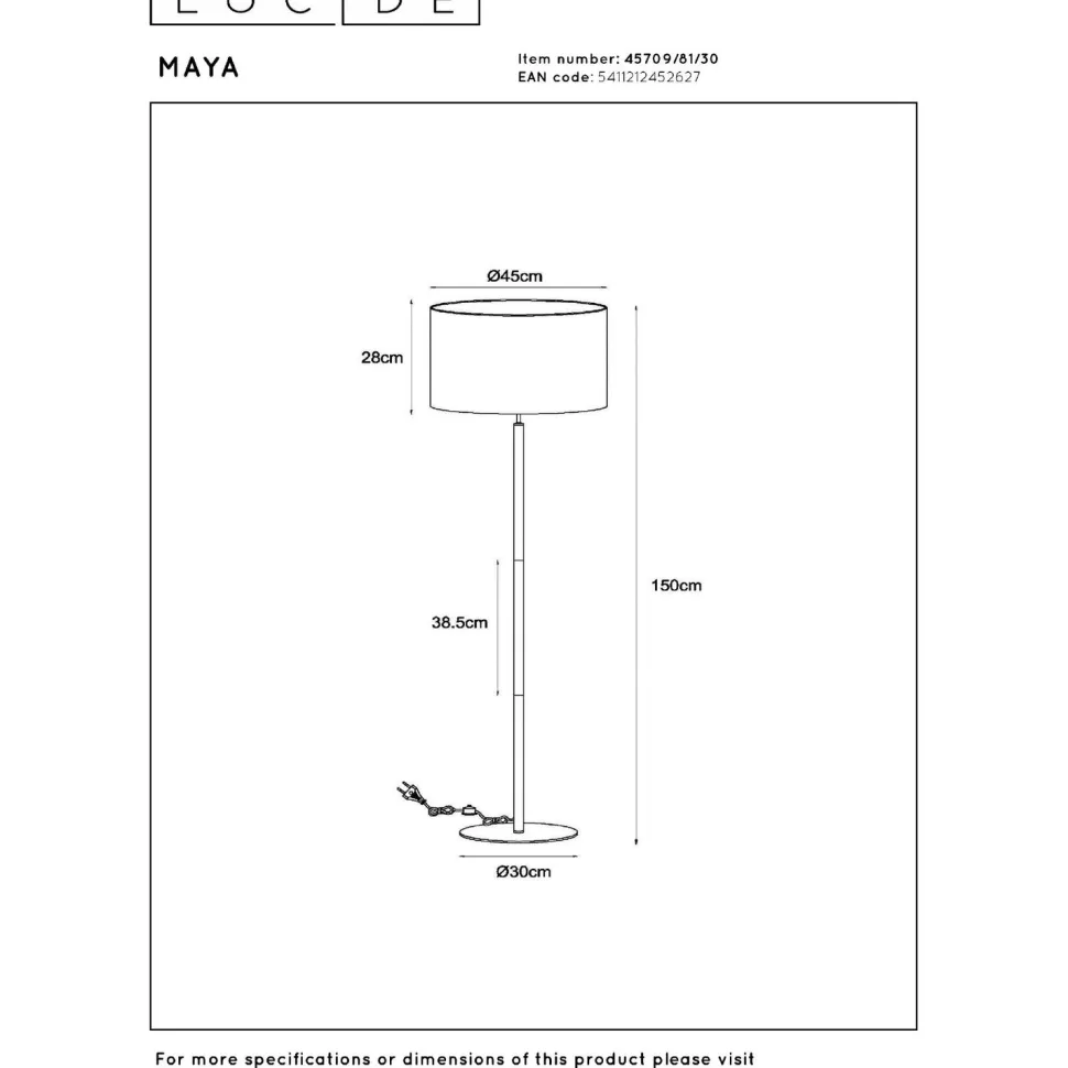 Lattiavalaisin Lucide Maya, Ø45cm, IP20, eri värejä