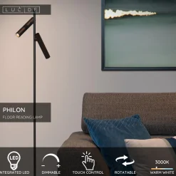 Lattiavalaisin Lucide Philon, Ø23cm, IP20, 4.5W, 2 kpl, musta