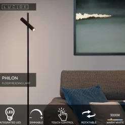 Lattiavalaisin Lucide Philon, Ø23cm, IP20, 4.5W, musta