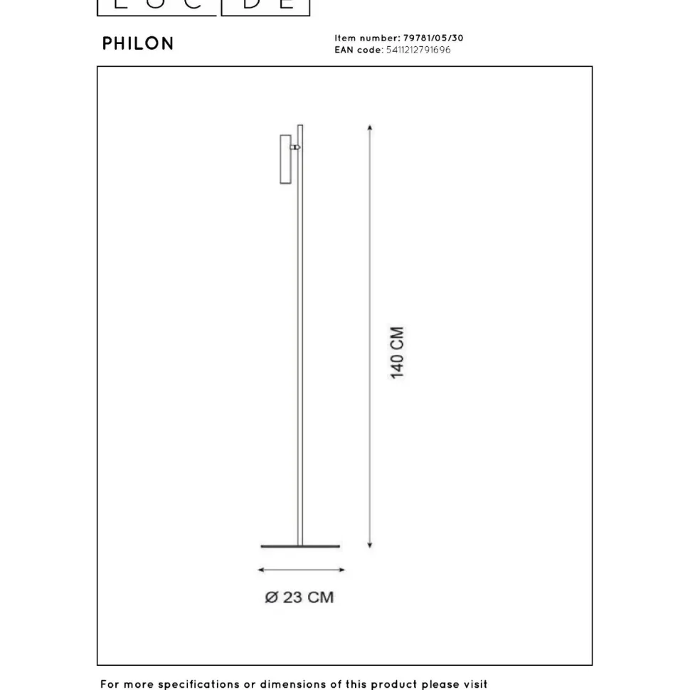Lattiavalaisin Lucide Philon, Ø23cm, IP20, 4.5W, musta