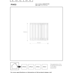 Lattiavalaisin Lucide Pingi, Ø33.5x36.5cm, IP44, 3W, eri värejä