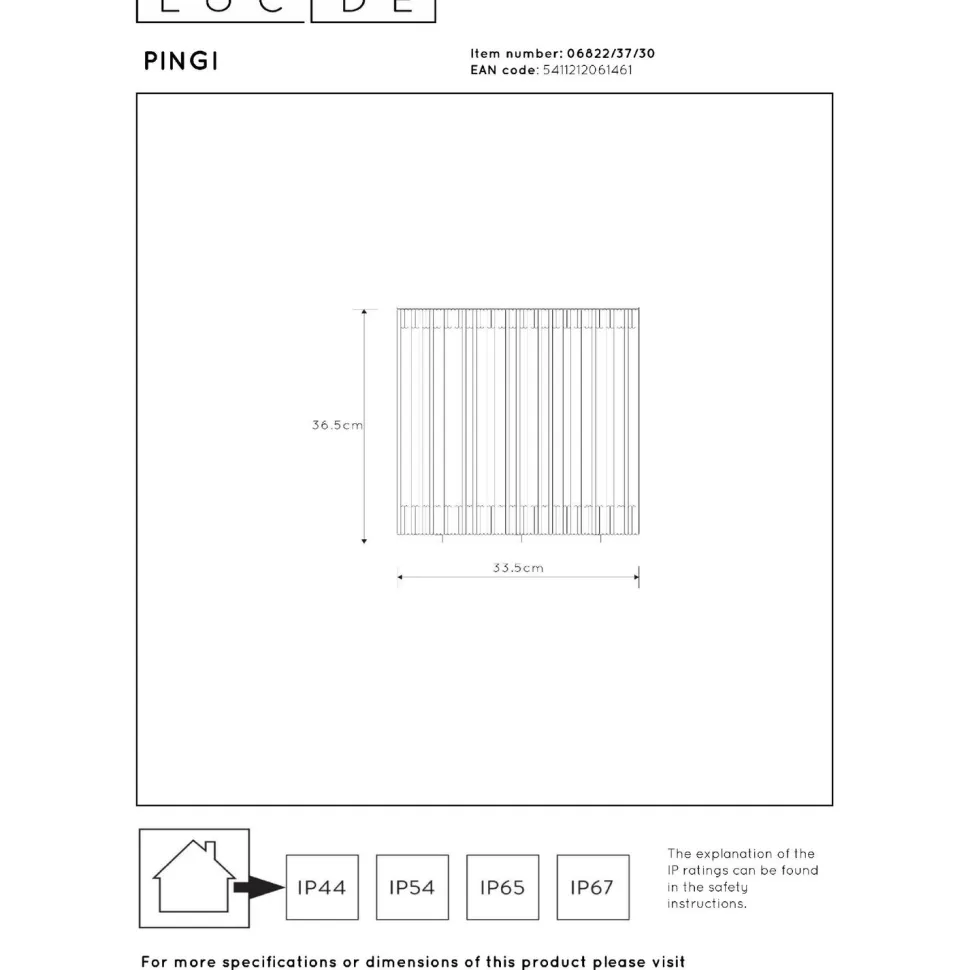 Lattiavalaisin Lucide Pingi, Ø33.5x36.5cm, IP44, 3W, eri värejä