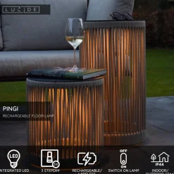 Lattiavalaisin Lucide Pingi, Ø33.5x61.5cm, IP44, 3W, eri värejä