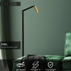 Lattiavalaisin Lucide Sybil, 15x37.5cm, IP20, musta