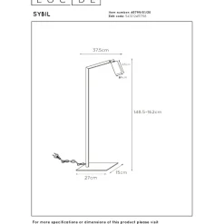 Lattiavalaisin Lucide Sybil, 15x37.5cm, IP20, musta