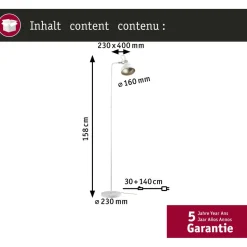 Lattiavalaisin Paulmann Juna, 158cm, E14, max. 20W, metalli
