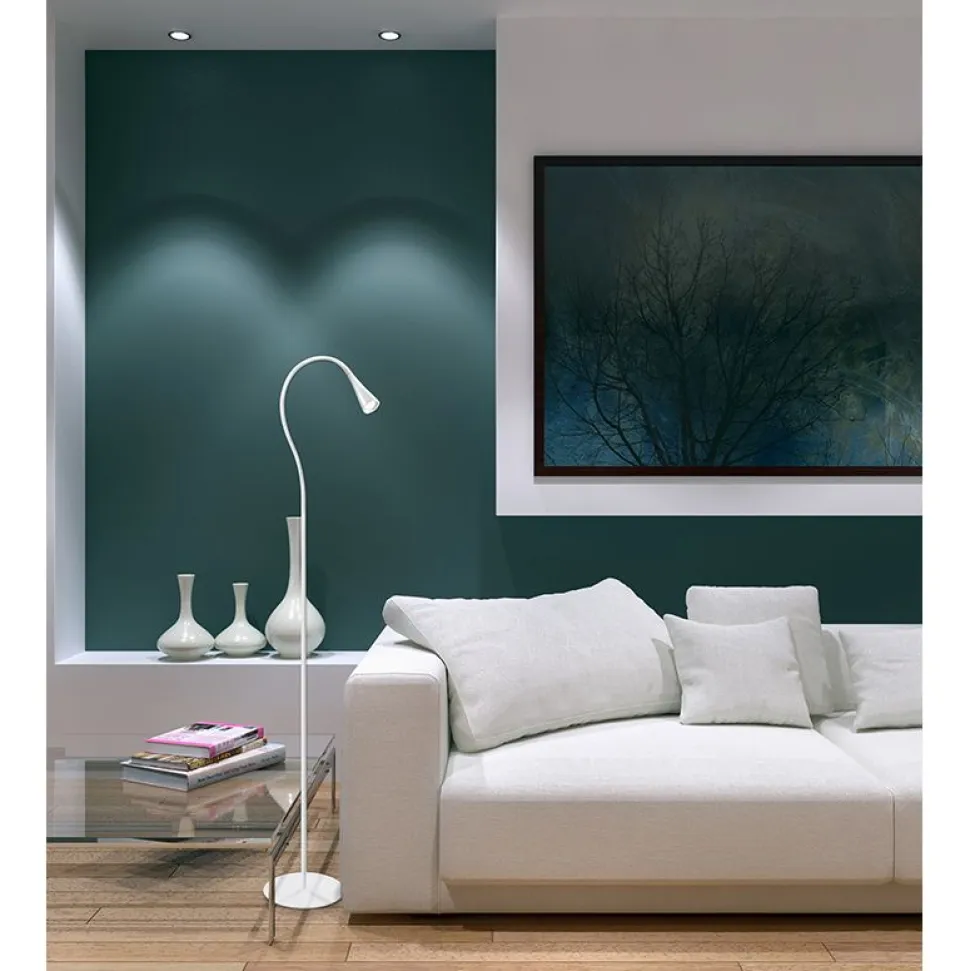 Lattiavalaisin Polux Monaco LED 4,5 W IP20 1500 mm Ø 200 mm metalli/muovi valkoinen