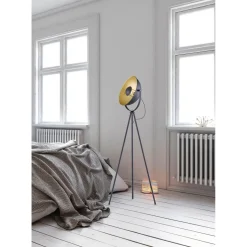 Lattiavalaisin Trio Chewy 160cm E27 mattamusta/kulta