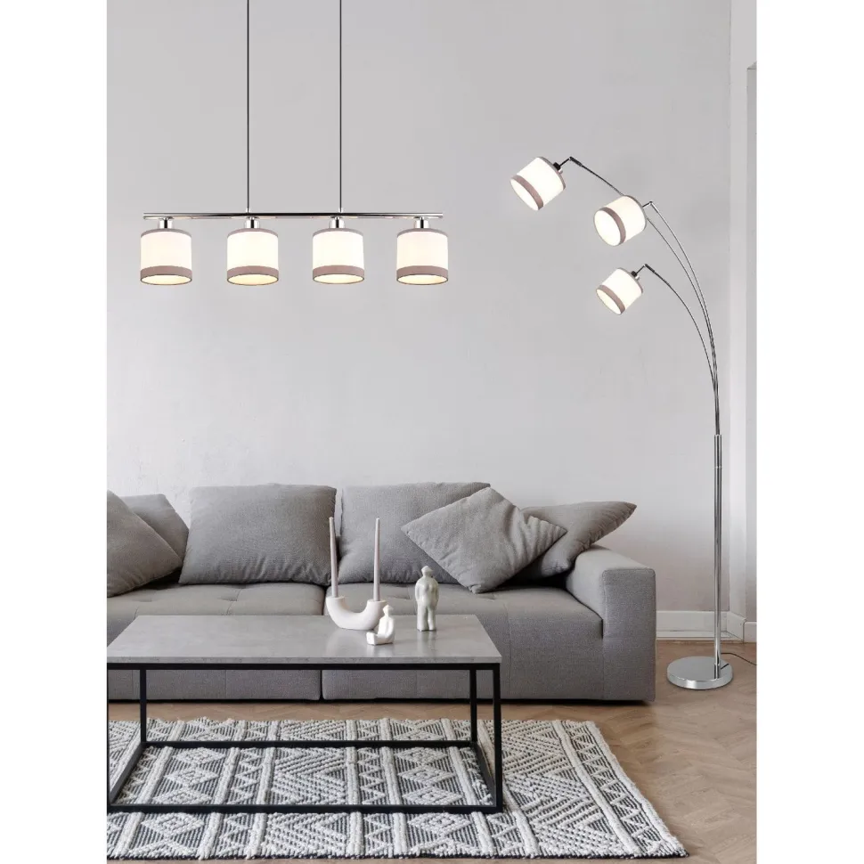 Lattiavalaisin Trio Davos, 3-os, E14, mattamusta/harmaanruskea