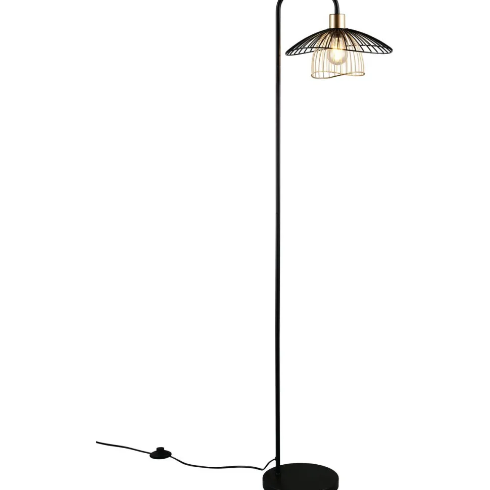 Lattiavalaisin Trio Lauris 155cm E27 mattamusta/kulta