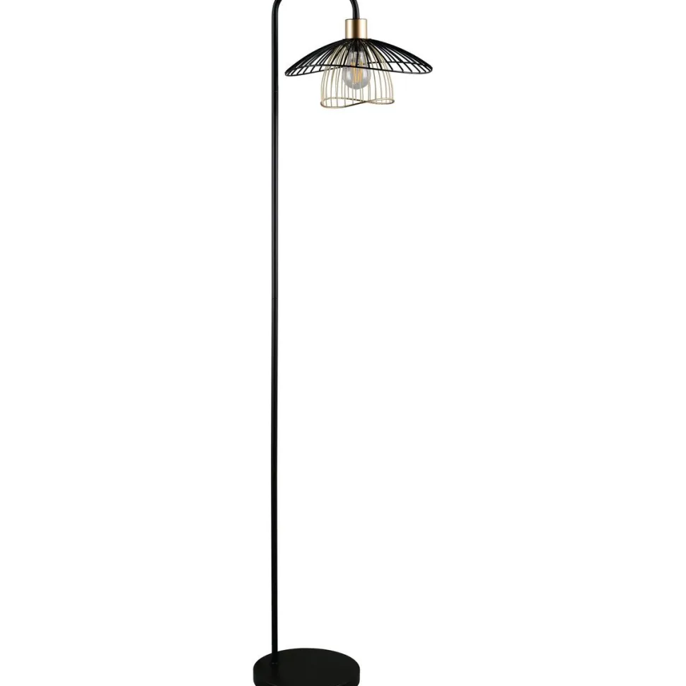 Lattiavalaisin Trio Lauris 155cm E27 mattamusta/kulta