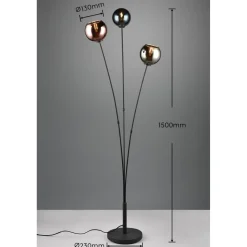 Lattiavalaisin Trio Sheldon, 3-os, E14, moniväri