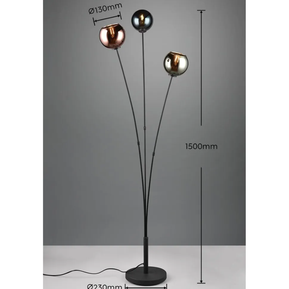 Lattiavalaisin Trio Sheldon, 3-os, E14, moniväri