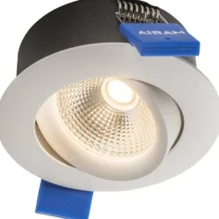 LED-alasvalo Airam Compact, Ø80x39mm, IP44/IP20, 5W/840, himmennettävä, suunnattava, valkoinen