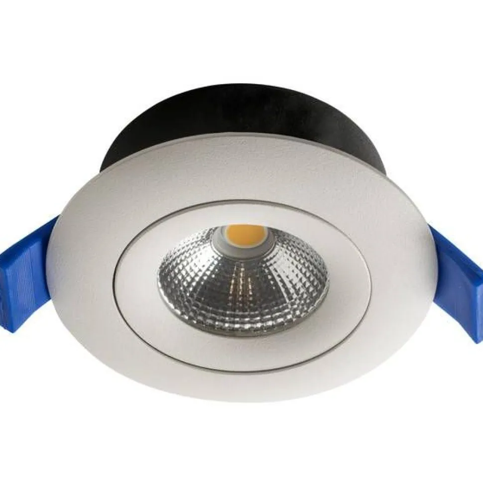 LED-alasvalo Airam Compact, Ø90x40mm, IP44, 7W/830, himmennettävä, suunnattava, valkoinen