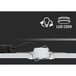 LED-alasvalo Paulmann Nova Coin Ø50mm 2.8W 505lm 4000K upotettava kirkas